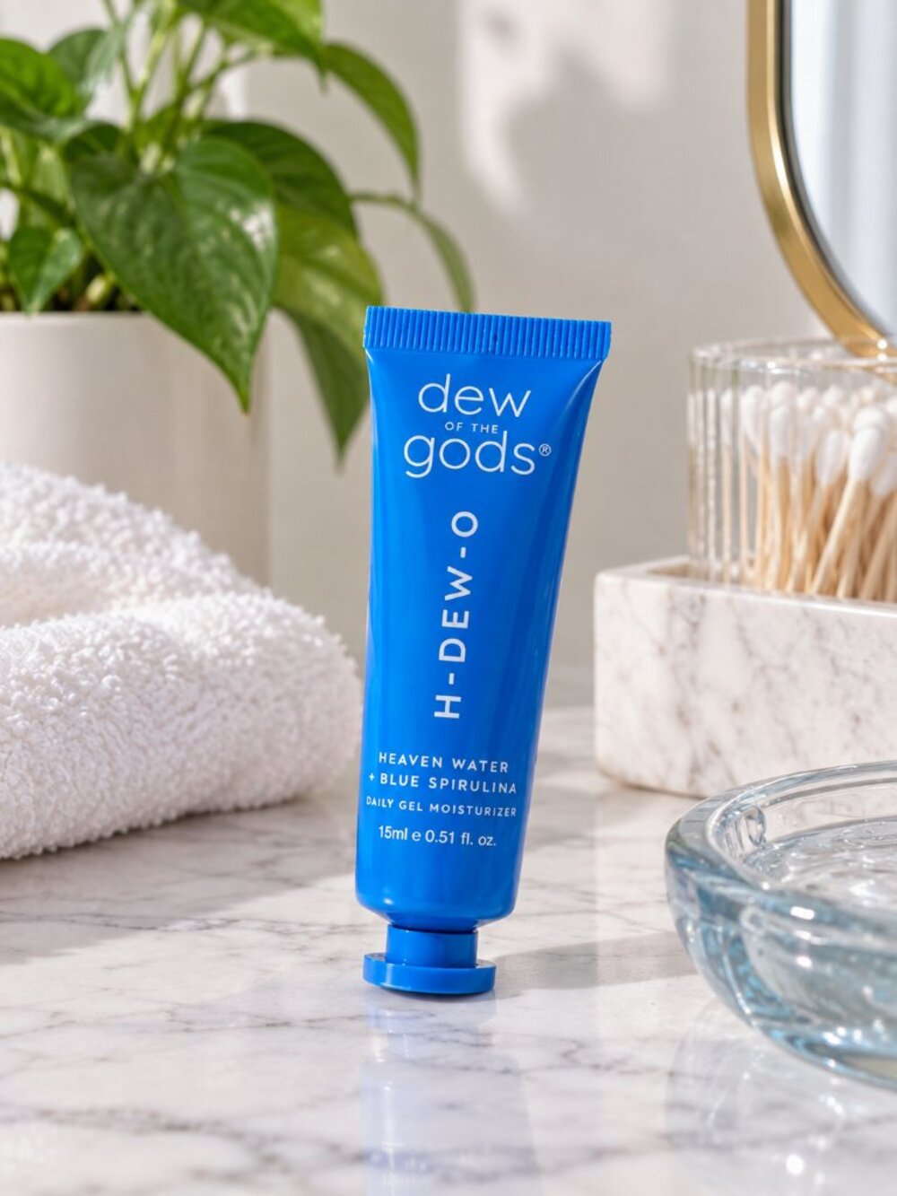 Dew of the Gods H-DEW-O Blue Spirulina Gel Moisturizer Deluxe Mini 15mL NIB Face